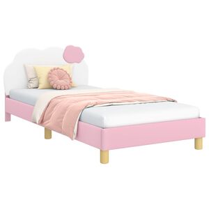 vidaXL Children's Bed Frame with Headboard Pink 90 x 190 cm PU