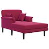 vidaXL Chaise Longue Wine Red Velvet