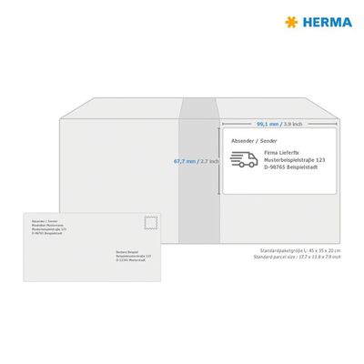 HERMA Permanent Address Labels A4 99.1x67.7 mm 100 Sheets White