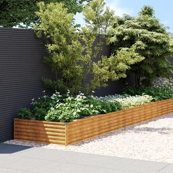 vidaXL Garden Raised Bed 1150x100x36 cm Corten Steel