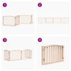 vidaXL Dog Gate with Door Foldable 4 Panels 320 cm Poplar Wood