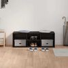 vidaXL Shoe Bench Black Oak 102 x 35 x 35 cm Engineered Wood
