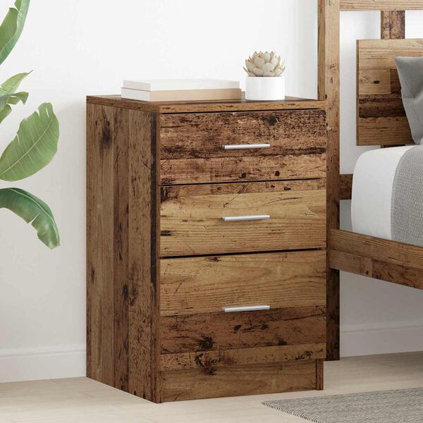 vidaXL Bedside Cabinet Old Wood 40 x 40 x 63 cm Engineered Wood