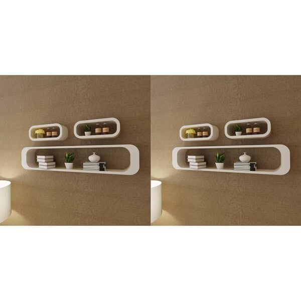vidaXL Wall Cube Shelves 6 pcs White