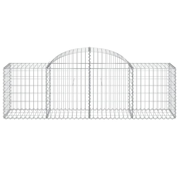 vidaXL Arched Gabion Baskets 4 pcs 200x50x60/80 cm Galvanised Iron