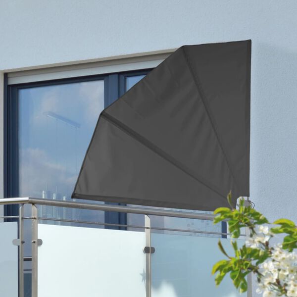 HI Balcony Screen 1.2x1.2 m Black Polyester