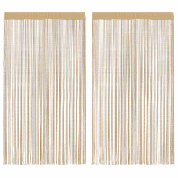 vidaXL String Curtains 2 pcs 140x250 cm Beige