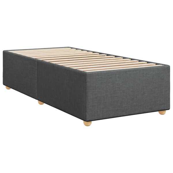 vidaXL Bed Frame without Mattress Dark Grey Single Fabric