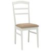 vidaXL Dining Chair 2 pcs White and Brown Solid Rubber Wood