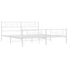 vidaXL Metal Bed Frame without Mattress with Footboard White 200x200cm