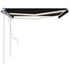 vidaXL Manual Retractable Awning with LED 4x3.5 m Anthracite