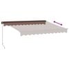 vidaXL Manual Retractable Awning with LED Brown 300x250 cm