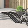 vidaXL Loading Ramp Folding 2 pcs Black 222 x 28 x 5 cm Aluminium