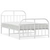 vidaXL Metal Bed Frame without Mattress with Footboard White 120x190cm