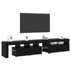 vidaXL TV Cabinet 2 pcs Black Oak 215 x 37 x 40 cm Engineered Wood