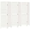 vidaXL Room Divider&nbsp;6 Panels White Solid Wood Paulownia
