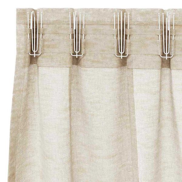 vidaXL Voile Curtain with Curtains 2 pcs Sand 245 x 140 cm Polyester