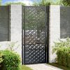 vidaXL Garden Gate Black 100x200 cm Steel Cross Design