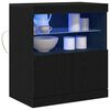 vidaXL LED Sideboard Black 60.5 x 37 x 67 cm Engineered Wood