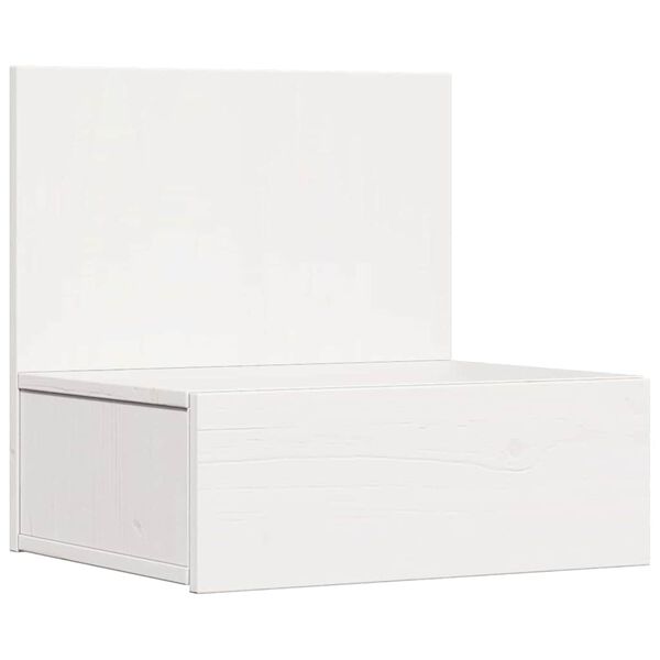 vidaXL Bedside Table White 42 x 32.5 x 40 cm Solid pine wood