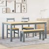 vidaXL 4 Piece Dining Set Panama Grey Solid Wood Pine