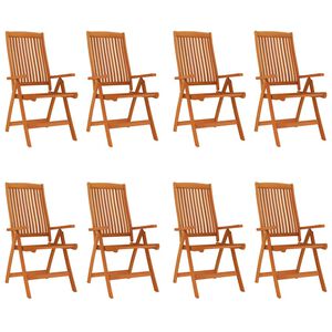 vidaXL Folding Garden Chairs 8 pcs Solid Wood Eucalyptus