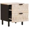vidaXL Bedside Cabinet 2 pcs White 40 x 33 x 46 cm Solid Mango Wood