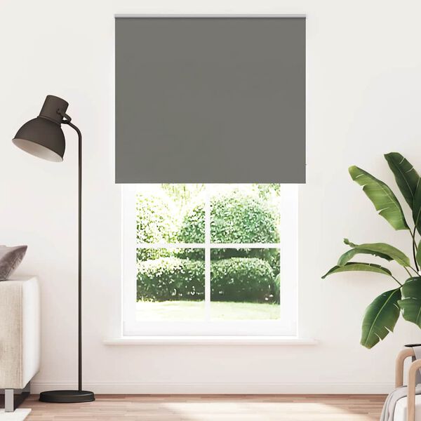 vidaXL Roller Blind Blackout Grey 130x230 cm Fabric Width 126.6 cm Polyester