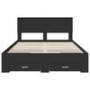 vidaXL Bed Frame with Headboard Black 160 x 200 cm Engineered Wood
