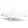 vidaXL Bed Frame without Mattress with Slatted Base White Metal 120x200 cm