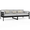 vidaXL Day Bed without Mattress Black Solid Wood Pine 90x200 cm