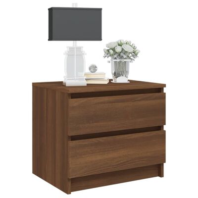 vidaXL Bed Cabinets 2 pcs Brown Oak 50x39x43.5 cm Engineered Wood