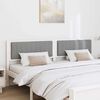 vidaXL Upholstered Headboard White 200 cm Solid Pine Wood