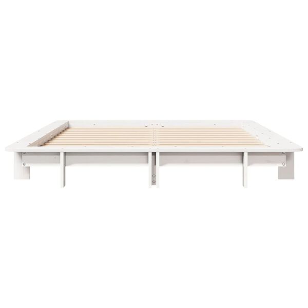 vidaXL Bed Frame without Mattress White 140x200 cm Solid Wood Pine