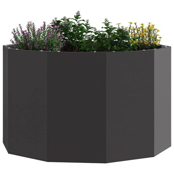 vidaXL Planter Black 60 x 60 x 35 cm Steel