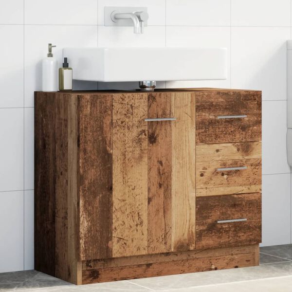vidaXL Sink Cabinet Old Wood 63x30x54 cm Engineered Wood