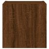 vidaXL TV Wall Cabinet with LED Lights Brown Oak 30.5x35x30 cm