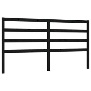 vidaXL Bed Headboard Black 186x4x100 cm Solid Wood Pine