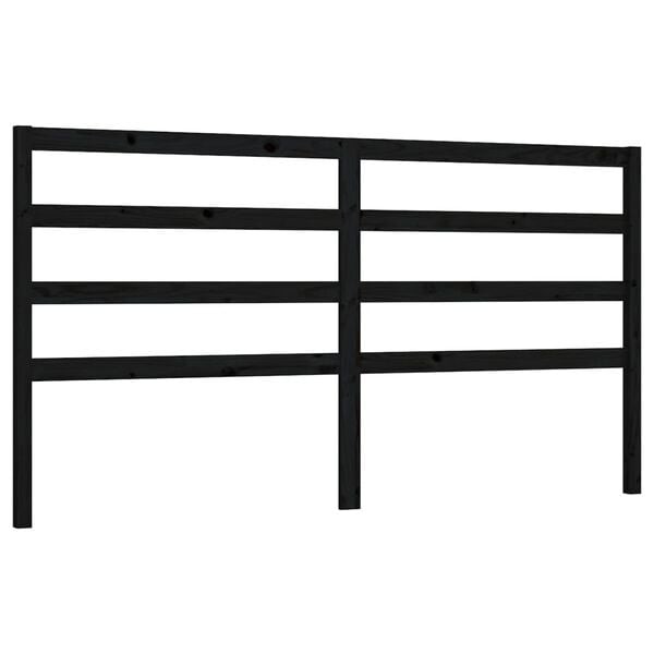 vidaXL Bed Headboard Black 186x4x100 cm Solid Wood Pine