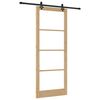 vidaXL Sliding Door ORKDAL Natural and Black 93 x 232 cm