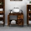 vidaXL Bathroom Cabinet Smoked Oak 65x33x60 cm Engineered Wood