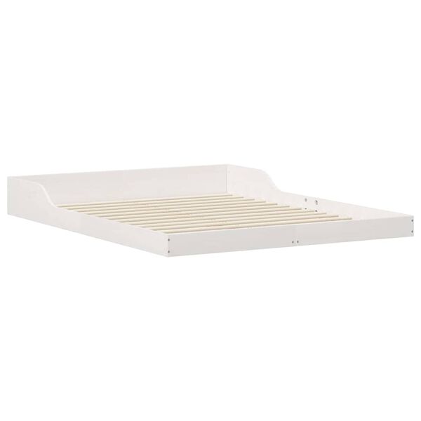 vidaXL Bed Frame White 140 x 200 cm Solid Pine Wood