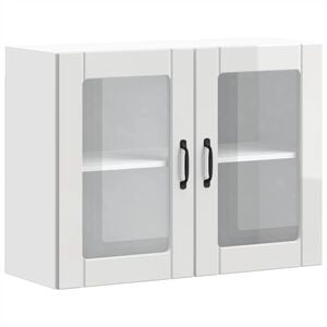 vidaXL Kitchen Wall Cabinet with Glass Door "Lucca" High Gloss White