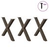 vidaXL Dining Table Legs X-Shaped 3 pcs Natural Steel 90x(72-73) cm Steel