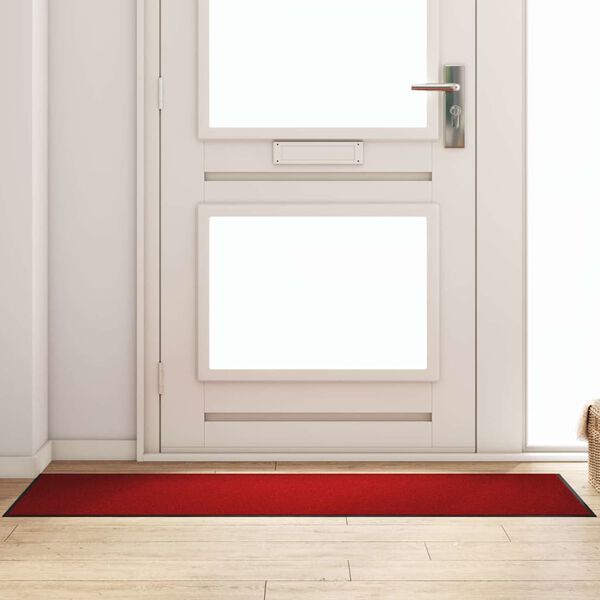 vidaXL Doormat Other Red and Black 60 x 180 cm Polypropylene and vinyl
