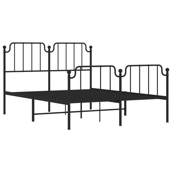 vidaXL Metal Bed Frame without Mattress with Footboard&nbsp;Black 140x200cm
