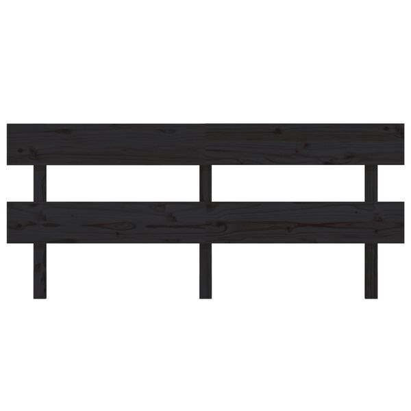 vidaXL Bed Headboard Black 184x3x81 cm Solid Wood Pine