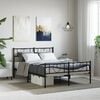 vidaXL Metal Bed Frame without Mattress with Footboard Black 120x190cm