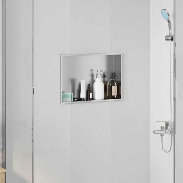 vidaXL Shower Niche Silver 45 x 30 x 9.5 cm Stainless Steel