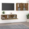 vidaXL 4 Piece TV Cabinet Set Smoked Oak Engineered Wood